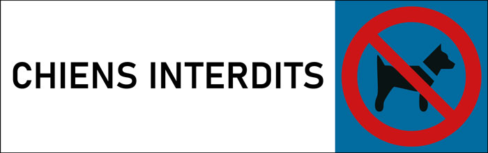 Plaque de porte classique Chiens interdits