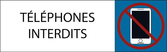 Plaque de porte classique Téléphones interdits