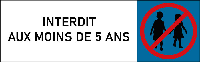 Plaque de porte classique Interdit aux moins de 5 ans