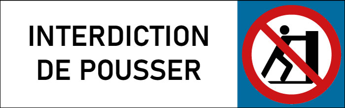 Plaque de porte classique Interdiction de pousser