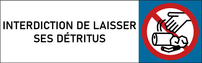 Plaque de porte classique Interdiction de laisser ses détritus