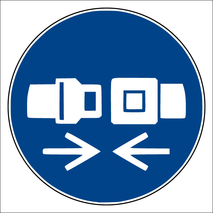 Plaque de porte carrée Ceinture de sécurité obligatoire