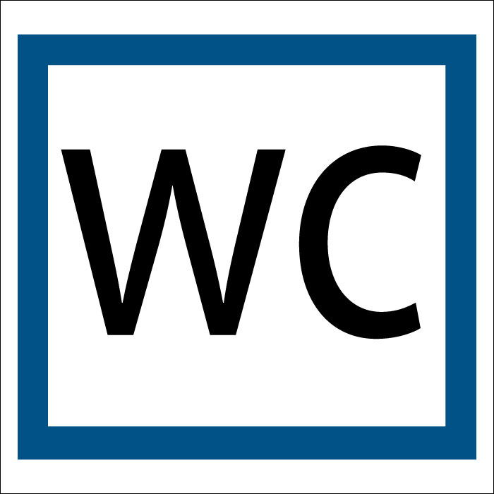 Plaque de porte carrée WC