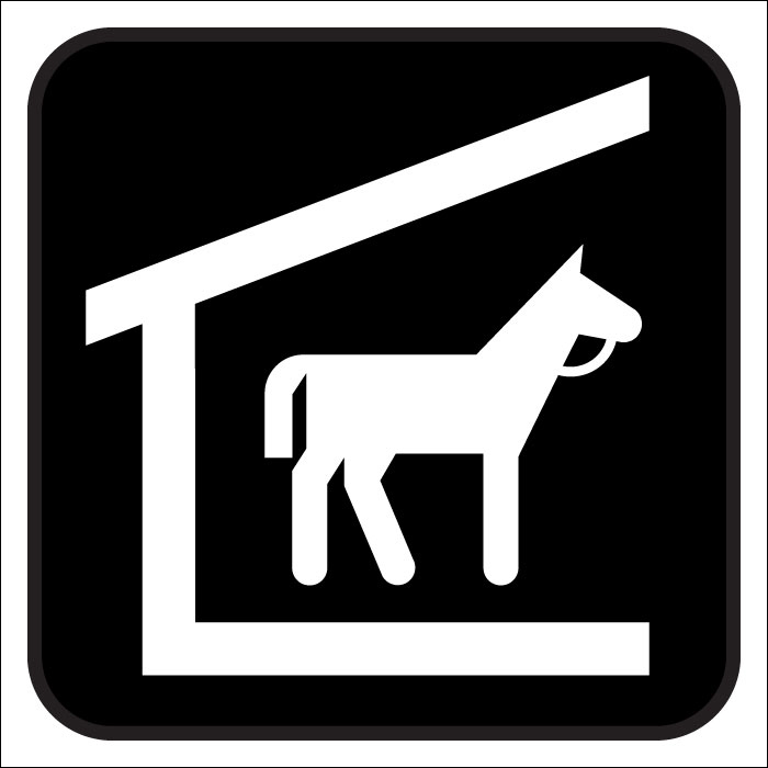 Plaque de porte carrée Espace réservé aux chevaux