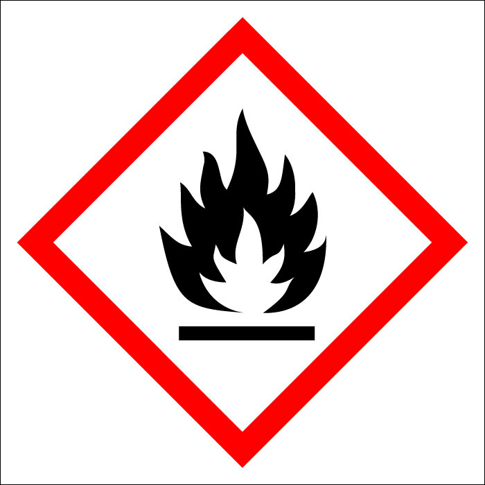  Plaque de porte carrée Zone de substances inflammables