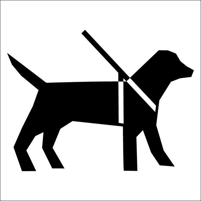 Plaque de porte carrée Accès autorisé aux chiens en laisse
