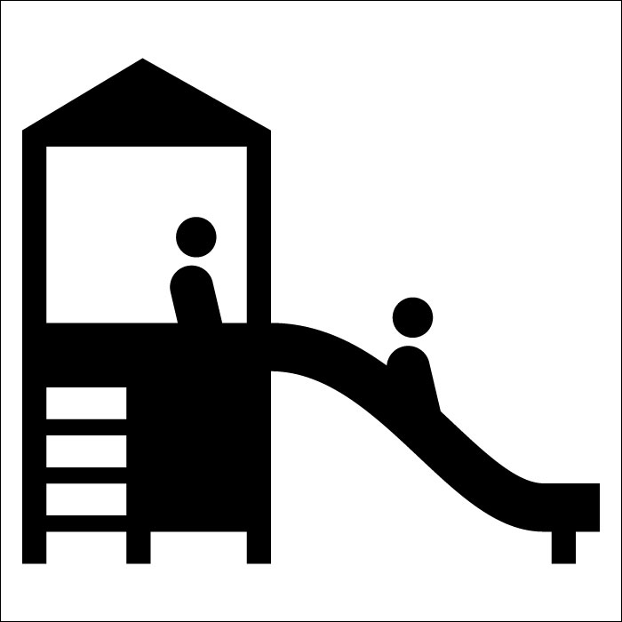Plaque de porte carrée Aire de jeux pour enfants