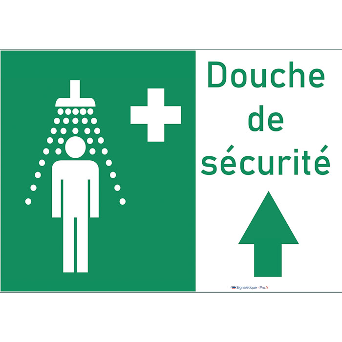 Pictogramme Douche de Sécurité Tout Droit - Signalétique de Premier Secours
