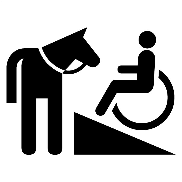 Plaque de porte carrée Rampe d'accès handicapés pour équidés
