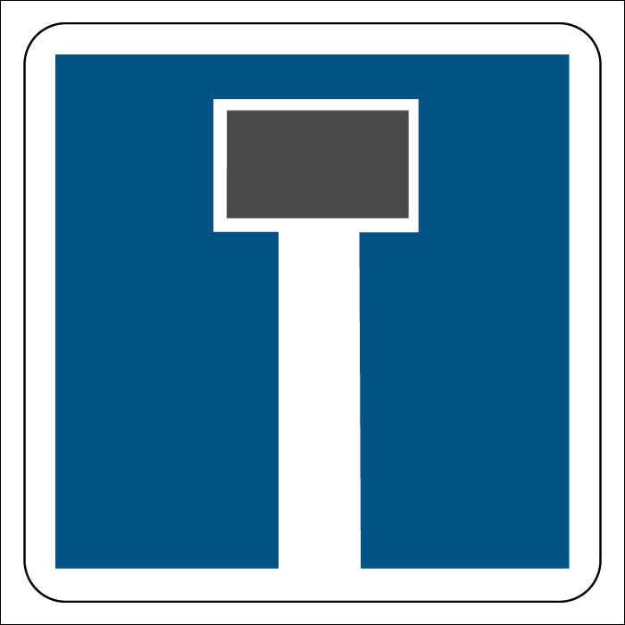 Plaque de porte carrée Sans issue