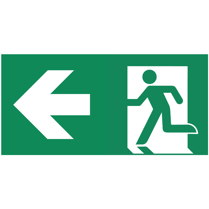Pictogramme Sortie de secours à gauche