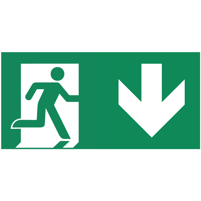 Pictogramme Sortie de secours vers le bas