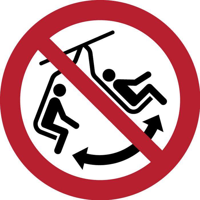 Pictogramme Ne pas faire balancer le siège