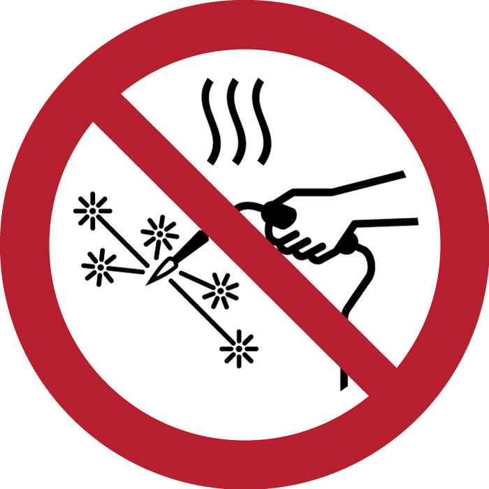 Pictogramme Travaux à chaud interdits