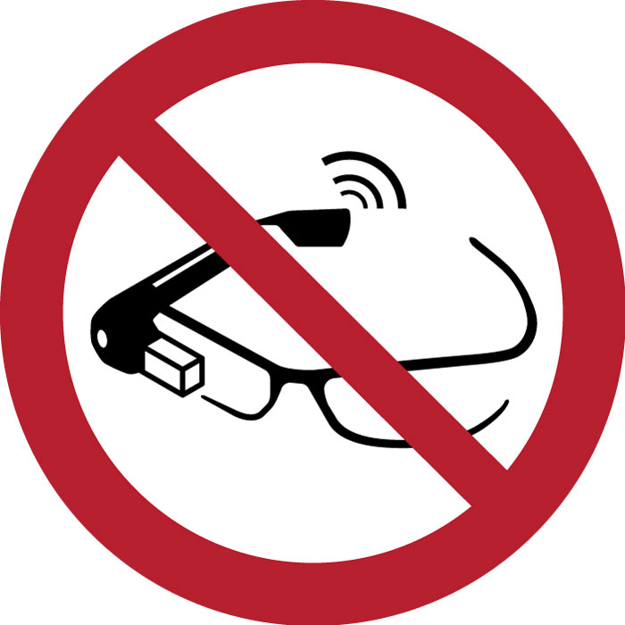 Pictogramme Utilisation de lunettes intelligentes interdite