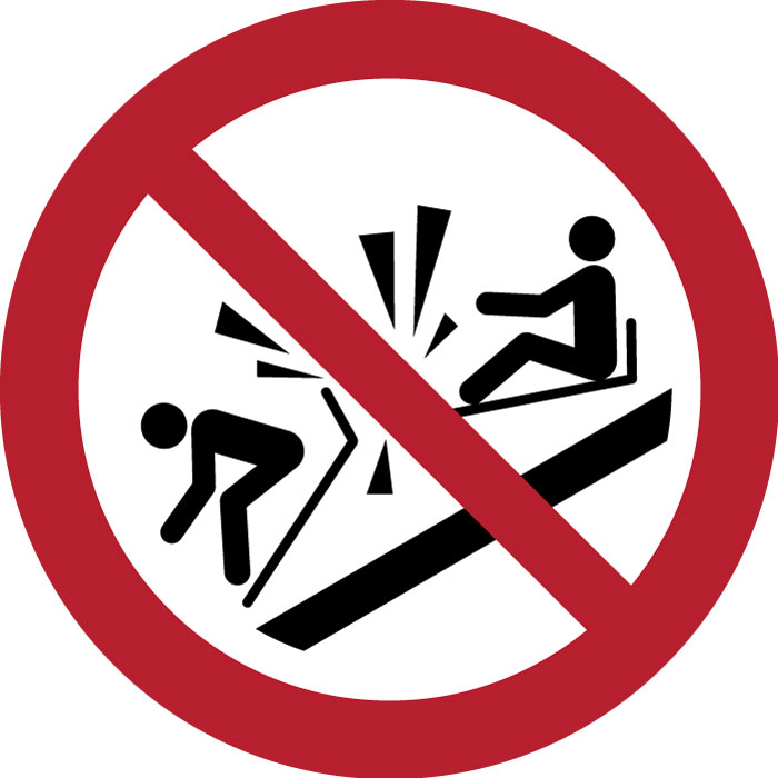 Pictogramme Ne pas percuter les luges
