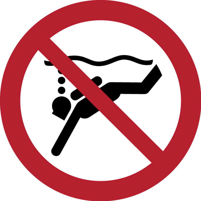 Pictogramme Plongée autonome interdite