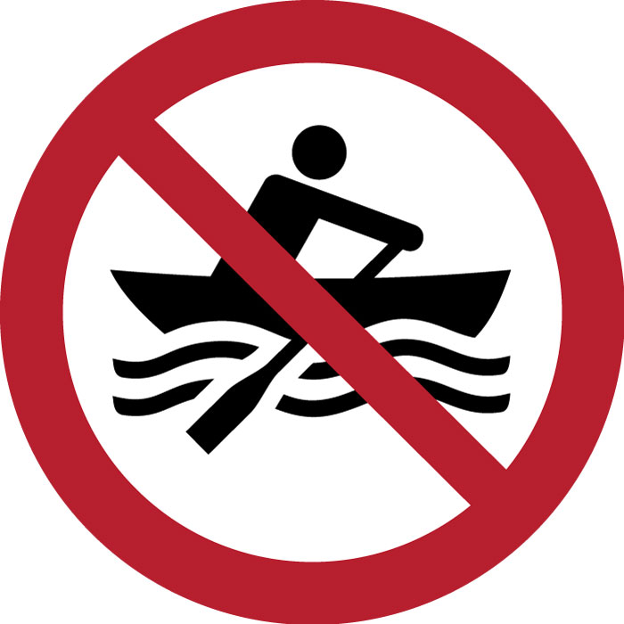 Pictogramme Embarcations sans moteur interdites