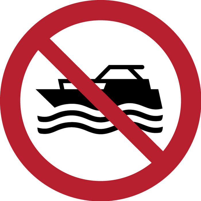 Pictogramme  Navires à moteur interdits