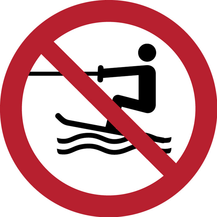 Pictogramme Activités nautiques tractées interdites