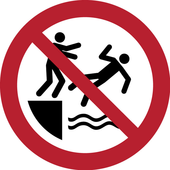 Pictogramme Ne pas pousser les personnes à l’eau
