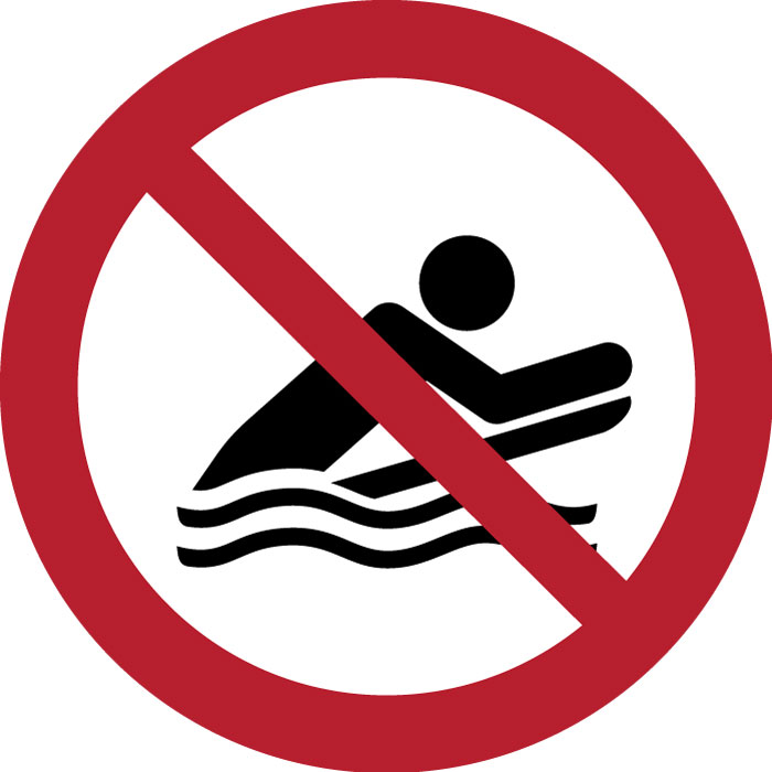 Pictogramme Pratique du bodyboard interdite