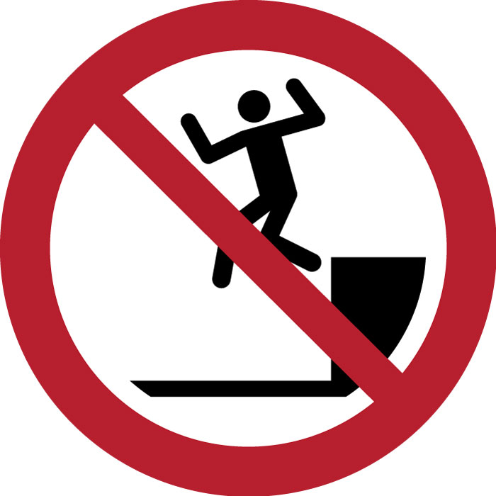 Pictogramme Ne pas sauter en bas