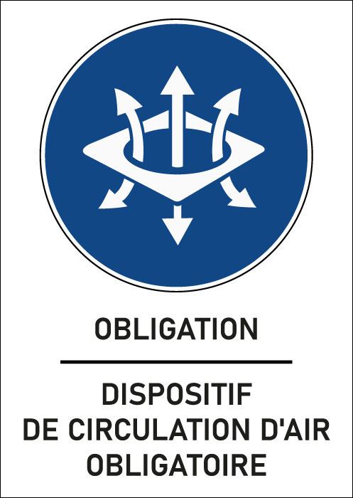 Panneau obligation Dispositif de circulation d'air obligatoire