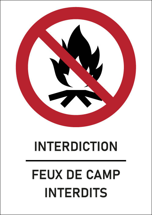 Panneau Feux de camp interdits
