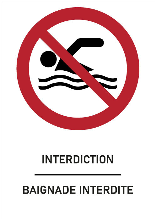 Panneau Baignade interdite