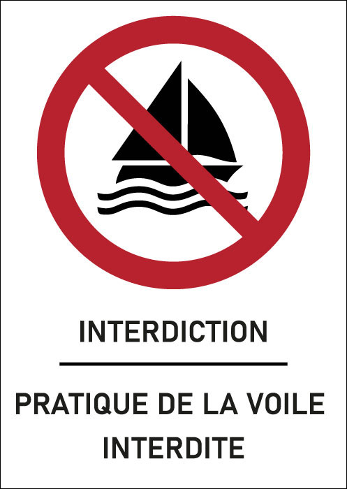 Panneau Pratique de la voile interdite