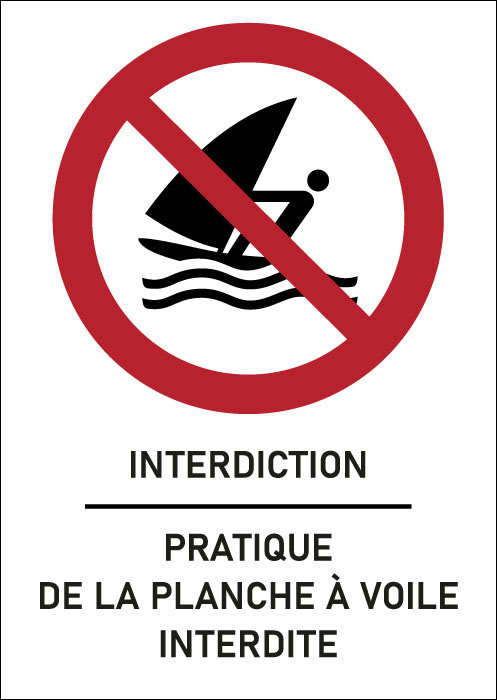 Panneau Pratique de la planche à voile interdite