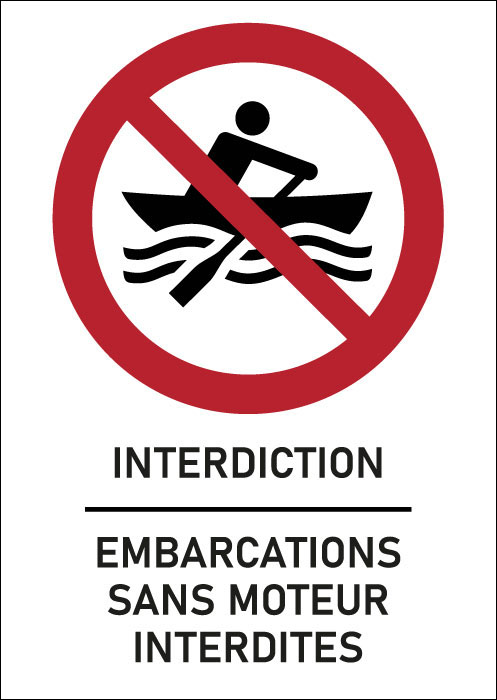Panneau Embarcations sans moteur interdites