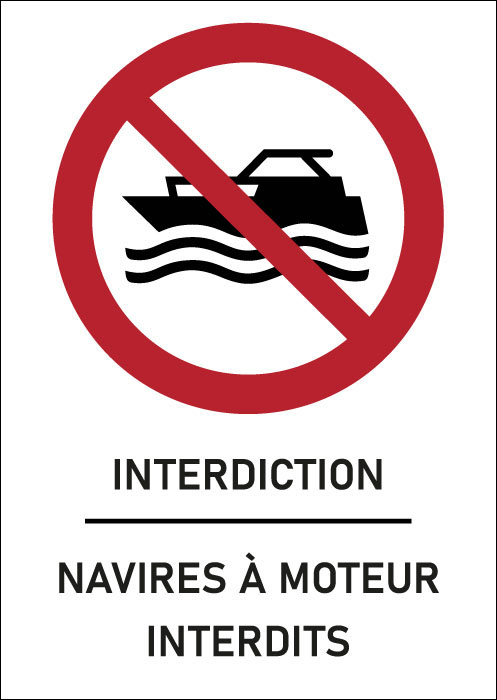 Panneau Navires à moteur interdits