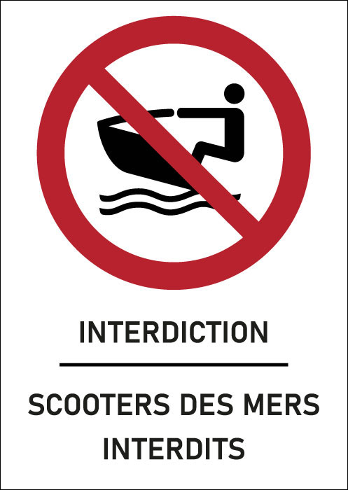 Panneau Scooters des mers interdits