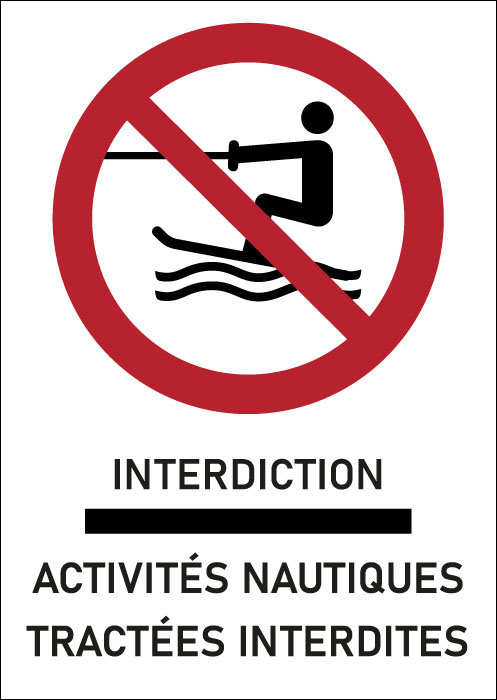 Panneau Activités nautiques tractées interdites