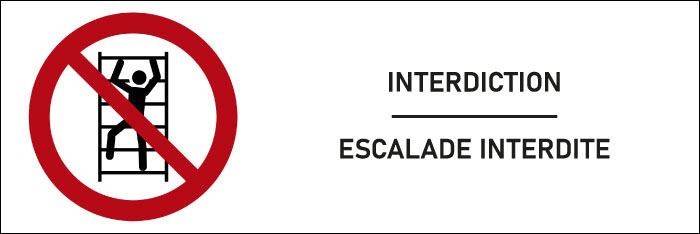 Signalétique interdiction Escalade interdite - format rectangle