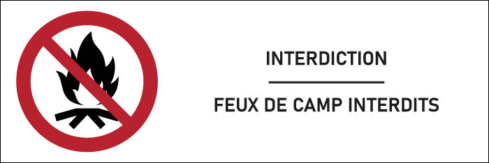 Signalétique  Feux de camp interdits