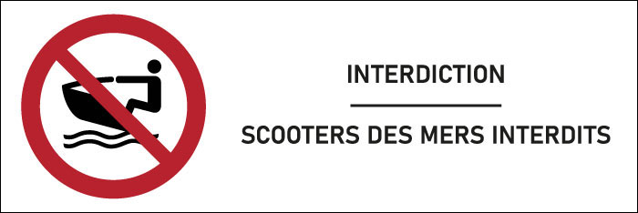 Signalétique Scooters des mers interdits 