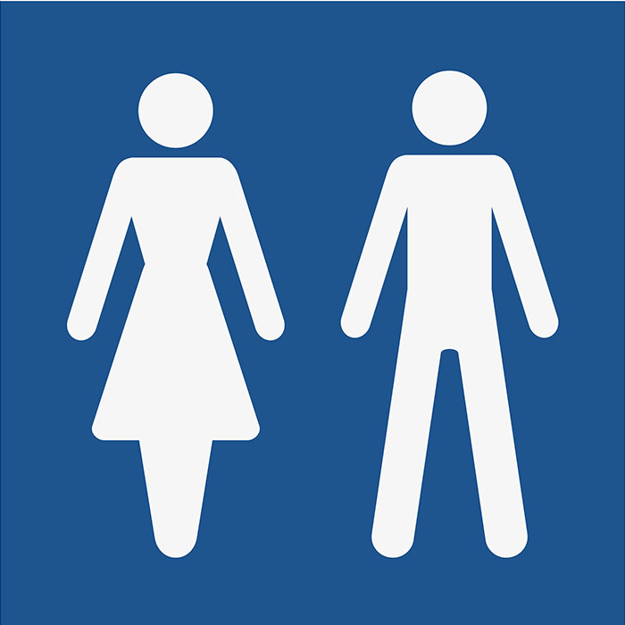 Pictogramme Toilette Hommes Femmes - Signalétique Unisexe pour Sanitaires