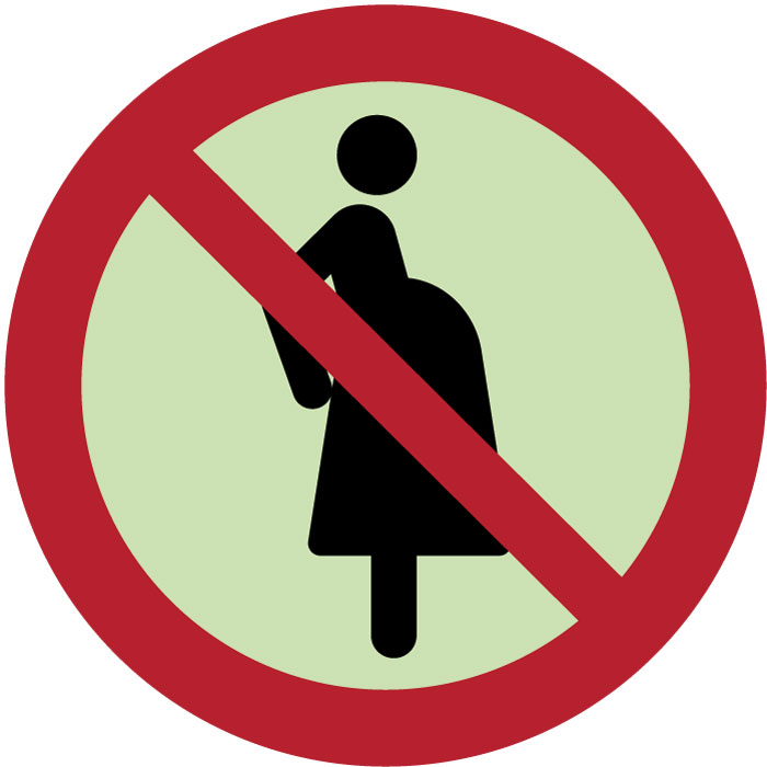  Panneau  Femmes enceintes non autorisées photoluminescent