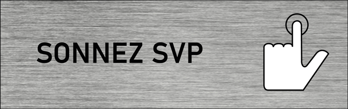 Plaque de porte Sonnez SVP