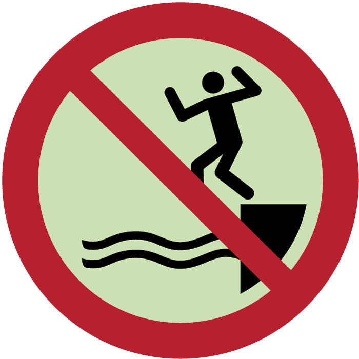  Panneau Ne pas sauter dans l’eau photoluminescent