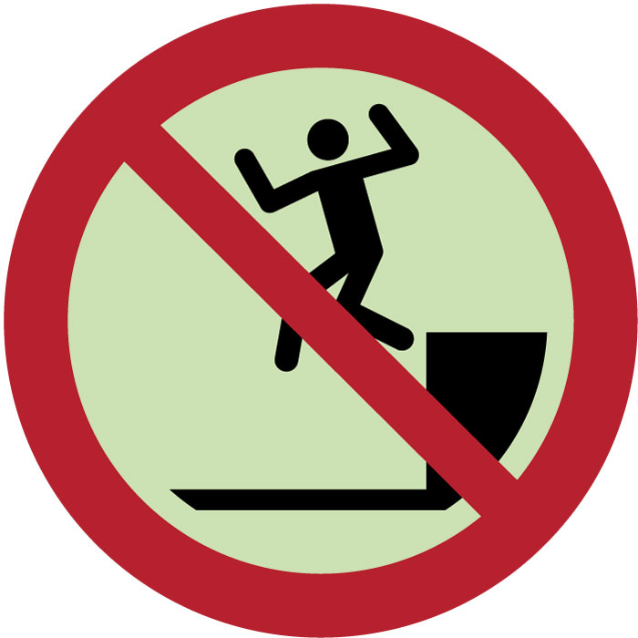  Panneau Ne pas sauter en bas photoluminescent