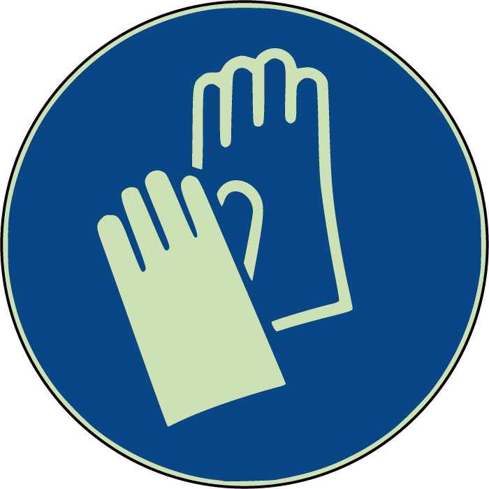  Panneau Protection obligatoire des mains-gants de protection photoluminescent