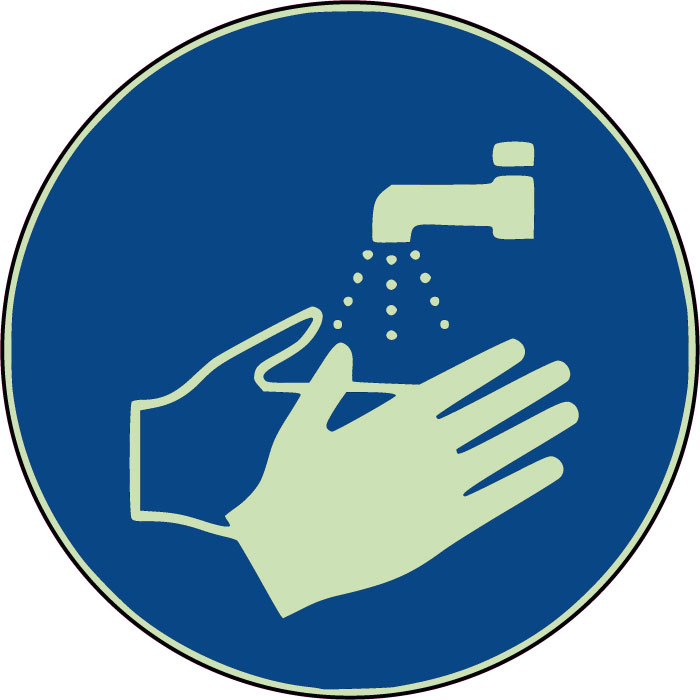  Panneau Lavage obligatoire des mains photoluminescent