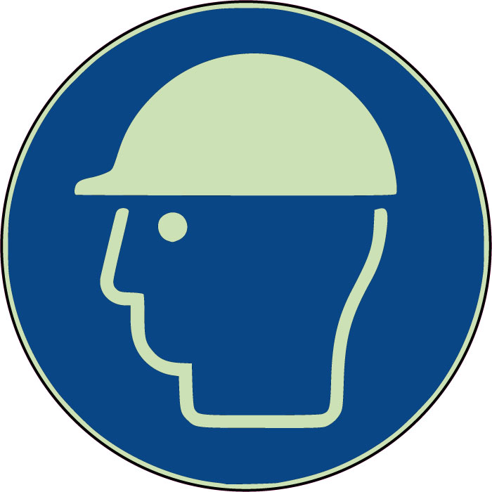  Panneau Casque de protection obligatoire photoluminescent