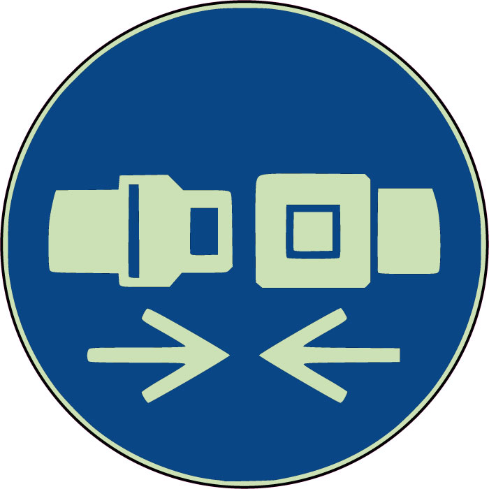  Panneau Attacher la ceinture de sécurité photoluminescent