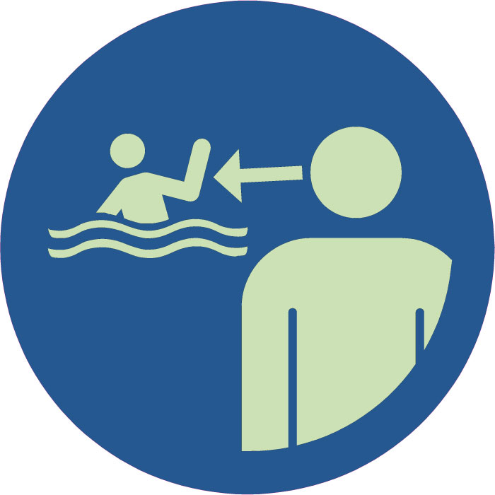  Panneau  Surveiller les enfants en environnement aquatique photoluminescent