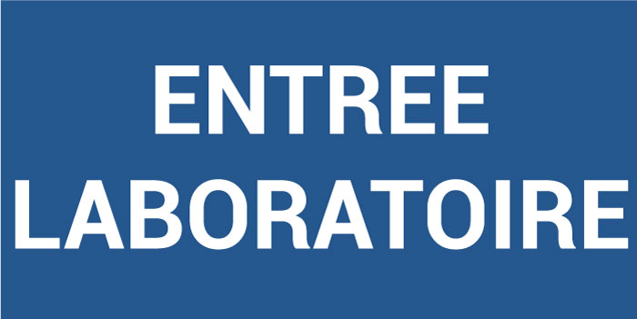 Plaque de porte ENTREE LABORATOIRE
